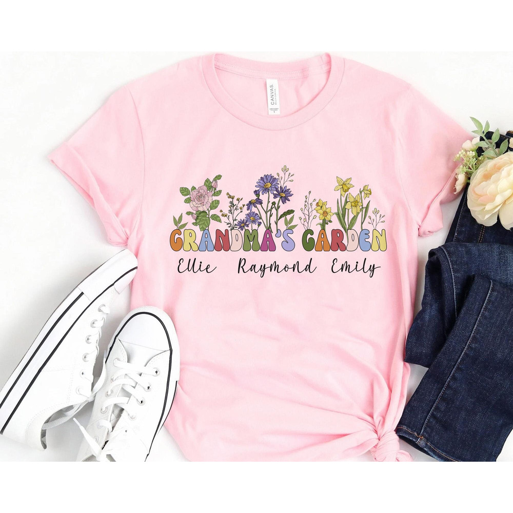 Custom Grandma's Garden With Kids Name Shirt Grandma Wildflower Tee Personalized Mother's Day Gift For Grandma Grandma Gift Ideas - 2.jpg