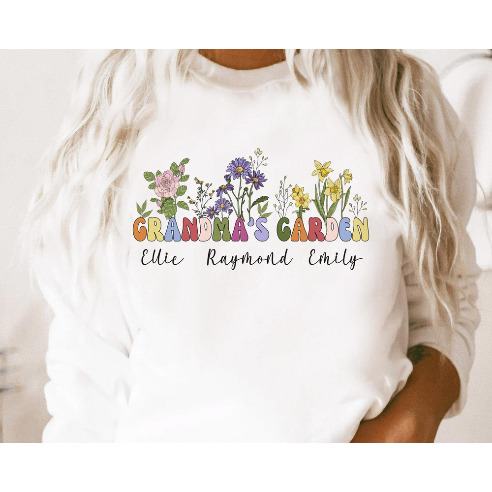 Custom Grandma's Garden With Kids Name Shirt Grandma Wildflower Tee Personalized Mother's Day Gift For Grandma Grandma Gift Ideas - 3.jpg