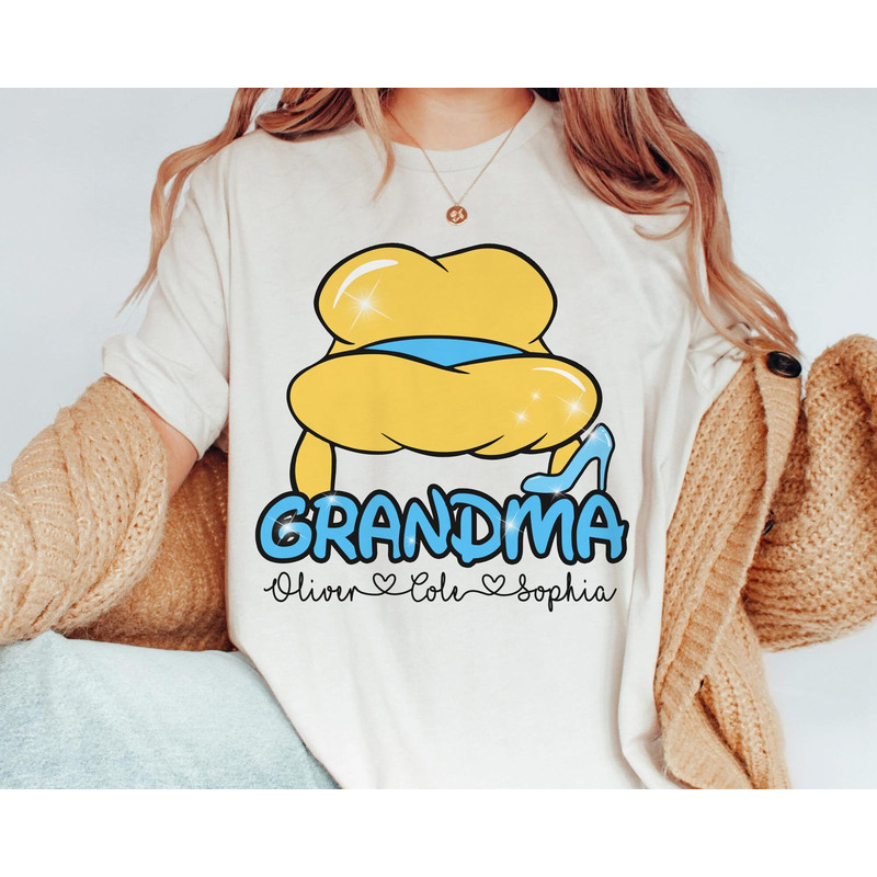 Custom Kids Name Cinderella Princess Grandma Shirt Disney Princess T-shirt Disneyland Mother's Day Gift Walt Disney World Trip - 1.jpg