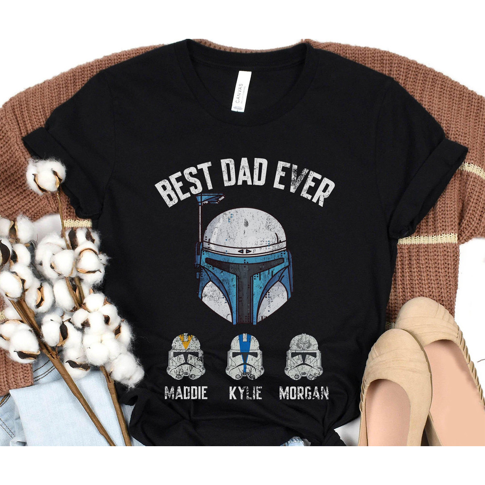 Custom Kid Name Jango Fett Best Dad Ever Clone Troopers Shirt Star Wars Dad Father's Day Birthday Gift Gift For Dad Galaxy's Edge - 4.jpg