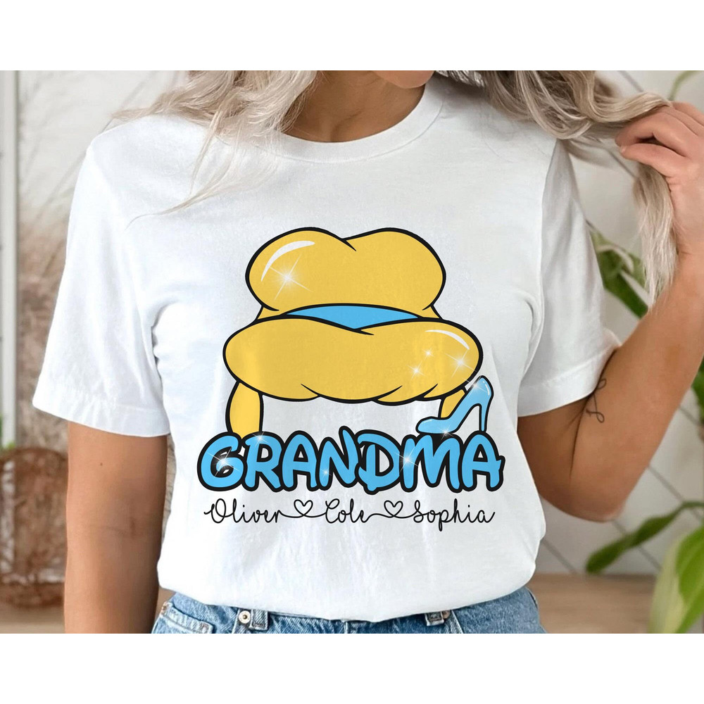 Custom Kids Name Cinderella Princess Grandma Shirt Disney Princess T-shirt Disneyland Mother's Day Gift Walt Disney World Trip - 2.jpg