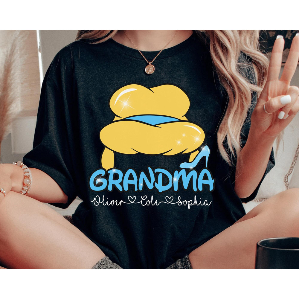 Custom Kids Name Cinderella Princess Grandma Shirt Disney Princess T-shirt Disneyland Mother's Day Gift Walt Disney World Trip - 4.jpg