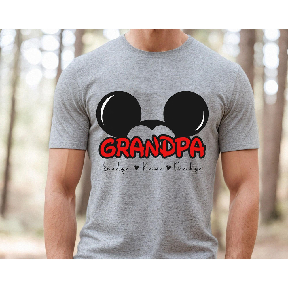 Custom Kids Name Mickey Mouse Ears Grandpa Shirt Personalized Nickname T-shirt Disney Father's Day Gift For Grandpa Disneyland Trip - 1.jpg