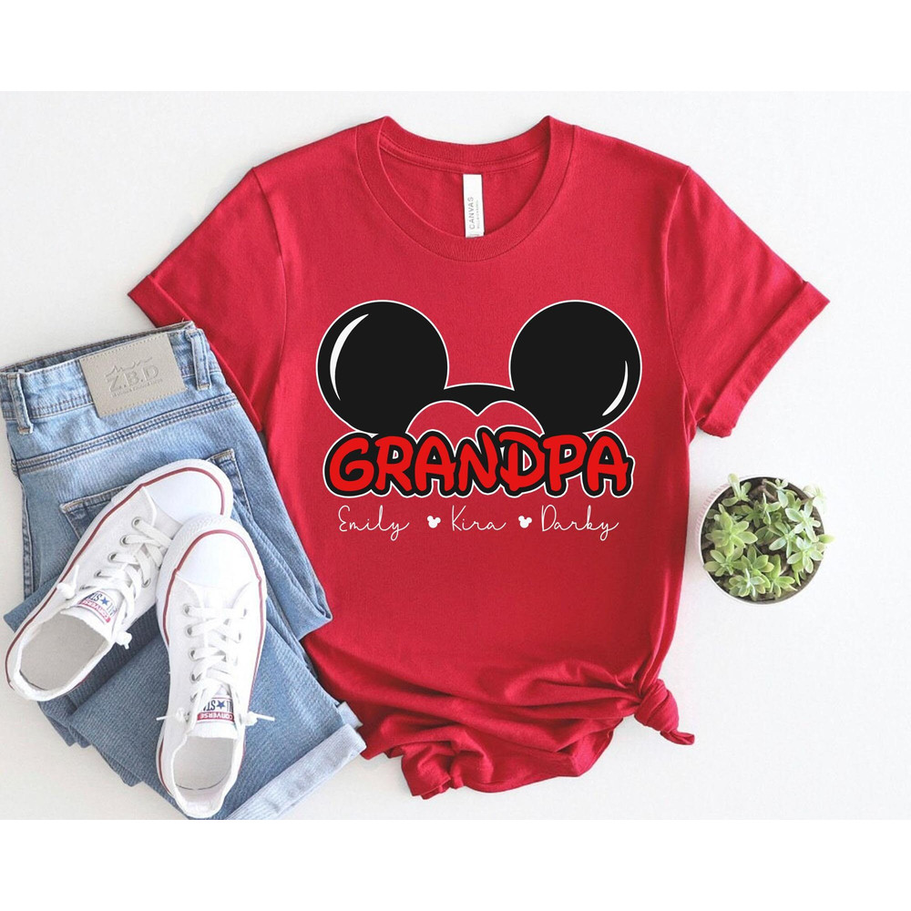 Custom Kids Name Mickey Mouse Ears Grandpa Shirt Personalized Nickname T-shirt Disney Father's Day Gift For Grandpa Disneyland Trip - 4.jpg
