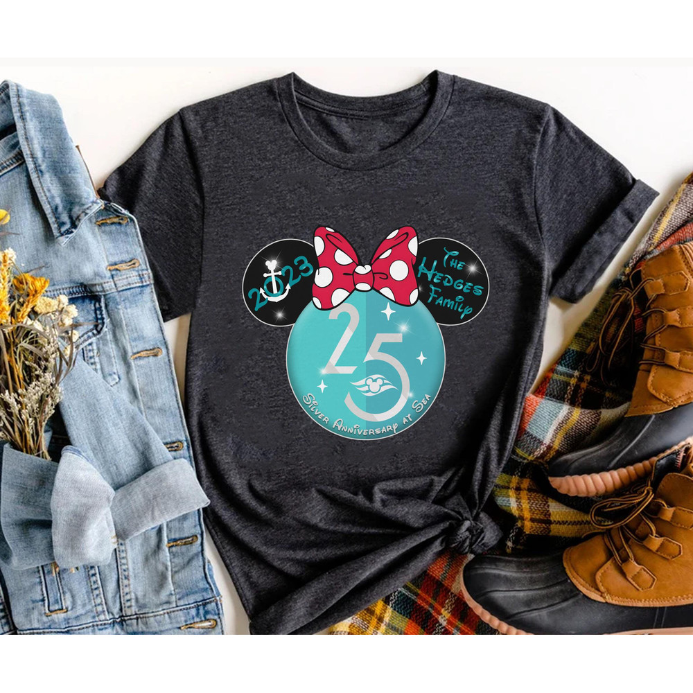 Custom Mickey and Minnie Family Disney Cruise Line Shirt 25th Silver Anniversary At Sea Disney Family Matching Disneyland 2023 Trip - 3.jpg