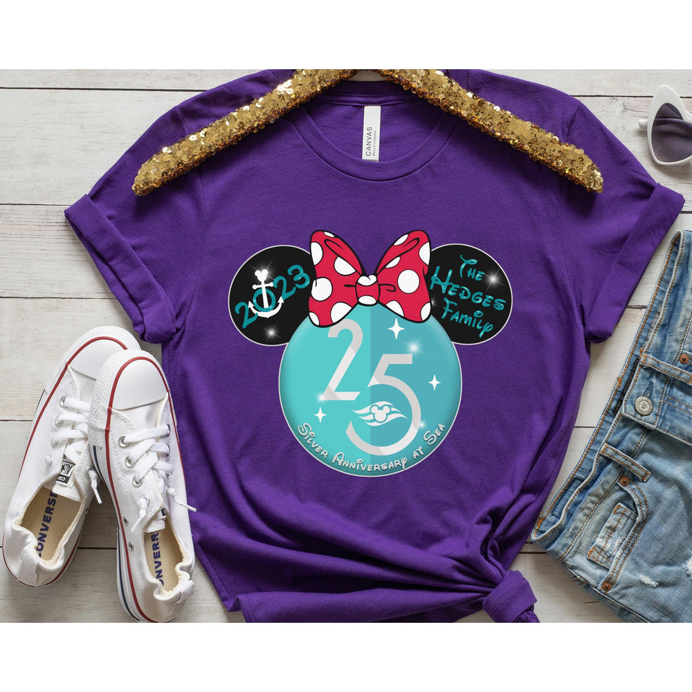 Custom Mickey and Minnie Family Disney Cruise Line Shirt 25th Silver Anniversary At Sea Disney Family Matching Disneyland 2023 Trip - 5.jpg