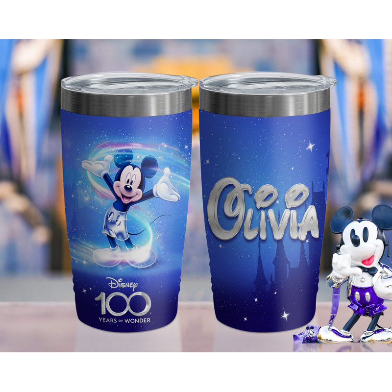 Custom Mickey Mouse Disney100 Tumbler Personalized Disney 100 Years Of Wonder Walt Disney World Cup Disneyland 100th Anniversary Gift - 2.jpg