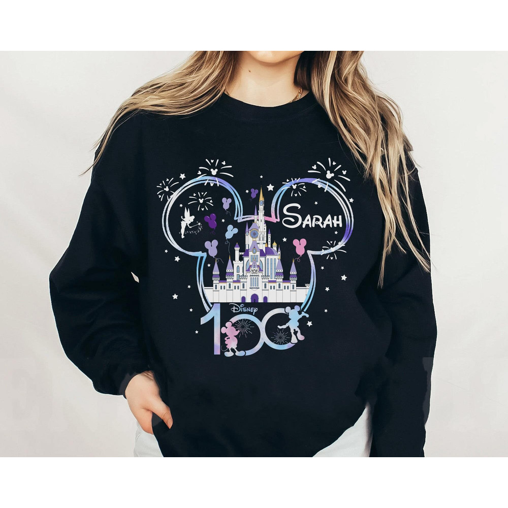 Custom Mickey Mouse Head Disney100 Cinderella Castle Shirt Disney 100 Years Of Wonder Tee Disneyland Park 100th Anniversary Trip - 4.jpg