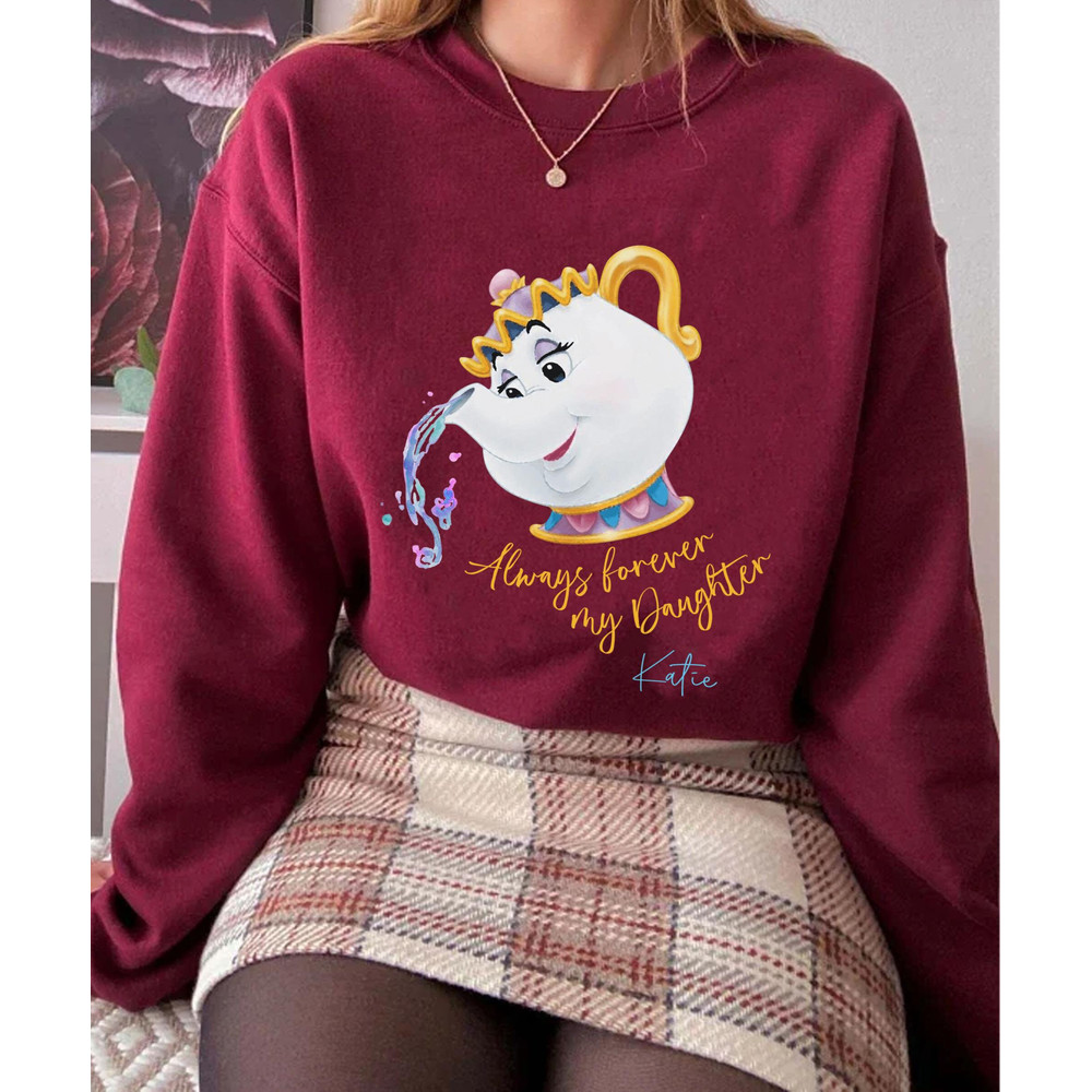 Custom Mrs Potts And Chip Always Forever Mom and Daughter Shirt Disney Mother T-shirt Beauty and the Beast Mother's Day Matching Gift - 2.jpg