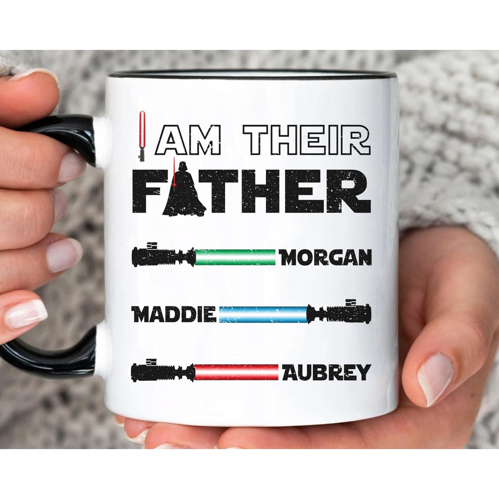 Custom Name Darth Vader I Am Their Father Lightsabers Coffee Mug Star Wars Dad Cup Personalized Father's Day Gift Ideas Galaxy's Edge - 1.jpg