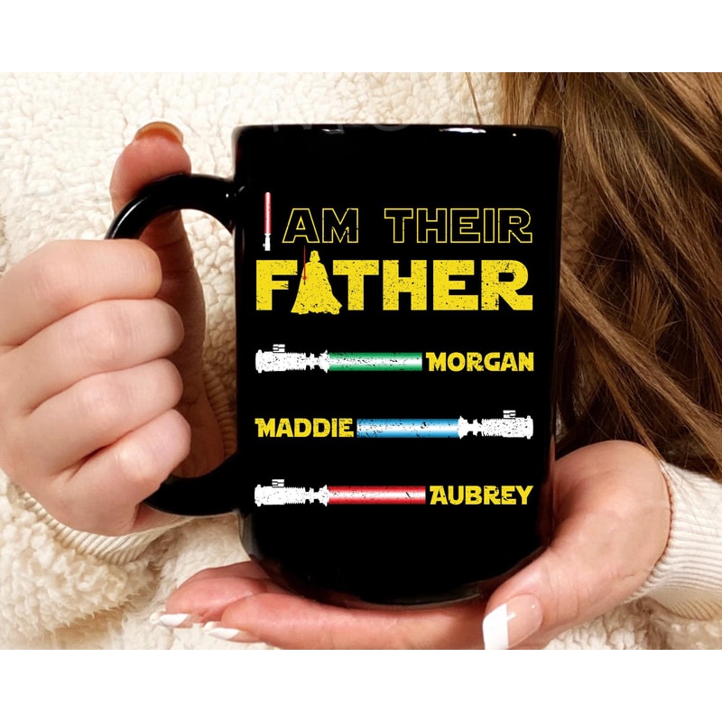 Custom Name Darth Vader I Am Their Father Lightsabers Coffee Mug Star Wars Dad Cup Personalized Father's Day Gift Ideas Galaxy's Edge - 4.jpg