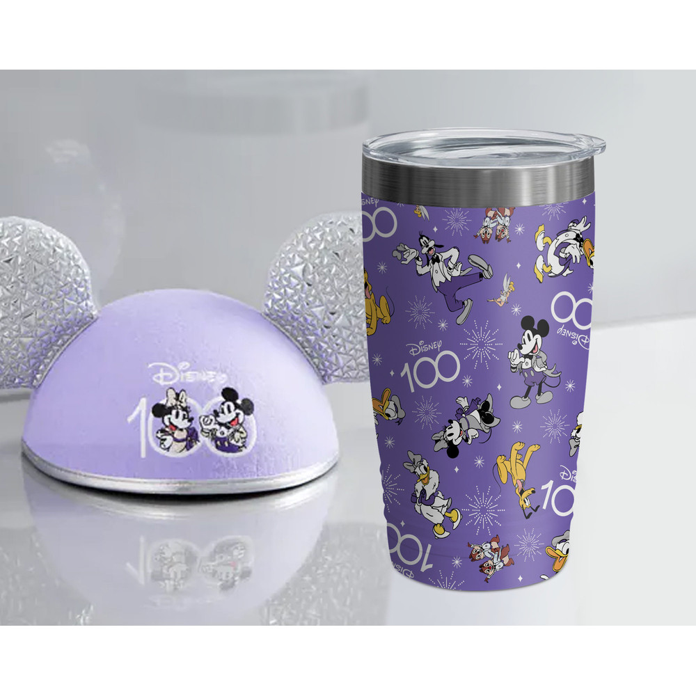 Custom Name Disney100 Mickey and Friends Purple Tumbler Personalized Disney 100 Years Of Wonder Disneyland 100th Anniversary Coffee Mug - 2.jpg
