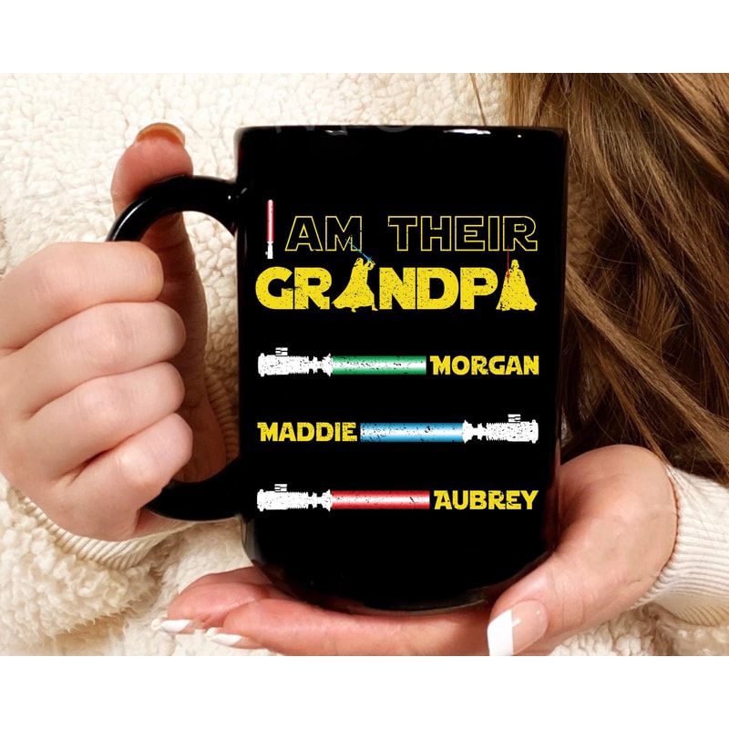 Custom Name I Am Their Grandpa Darth Vader Lightsabers Coffee Mug Star Wars Grandfather Cup Personalized Father's Day Gift Ideas - 1.jpg
