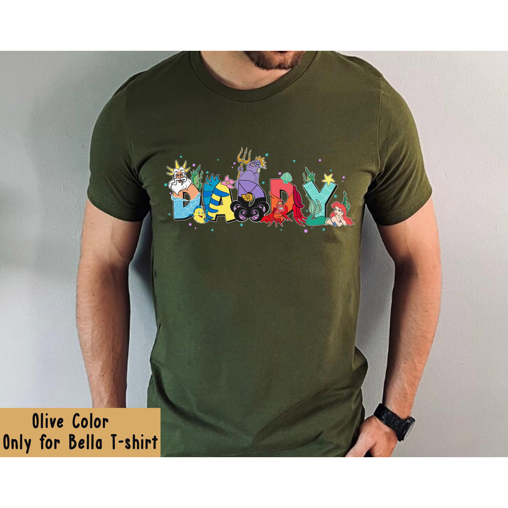 Custom Name The Little Mermaid Daddy Shirt  Personalized Dad T-shirt  Father's Day Gift Ideas  Daddy And Me Matching  Disneyland Trip - 4.jpg