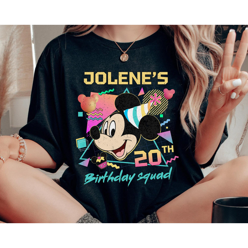 Custom Retro 80s Mickey Mouse Birthday Shirt Personalized Disney Birthday Matching T-shirt Walt Disney World Disneyland Trip Outfits - 1.jpg
