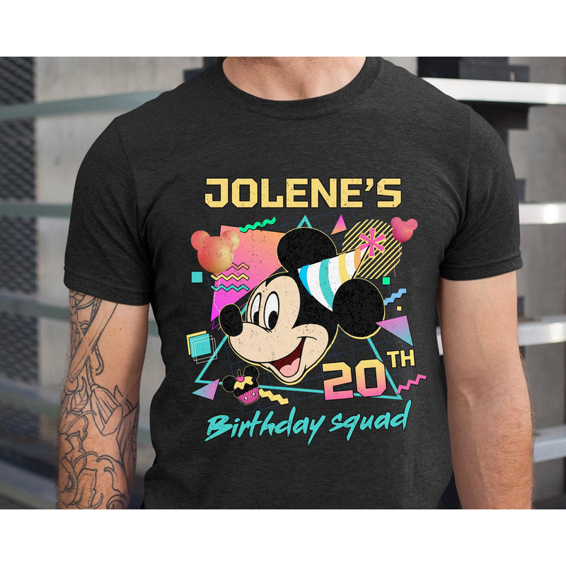 Custom Retro 80s Mickey Mouse Birthday Shirt Personalized Disney Birthday Matching T-shirt Walt Disney World Disneyland Trip Outfits - 2.jpg