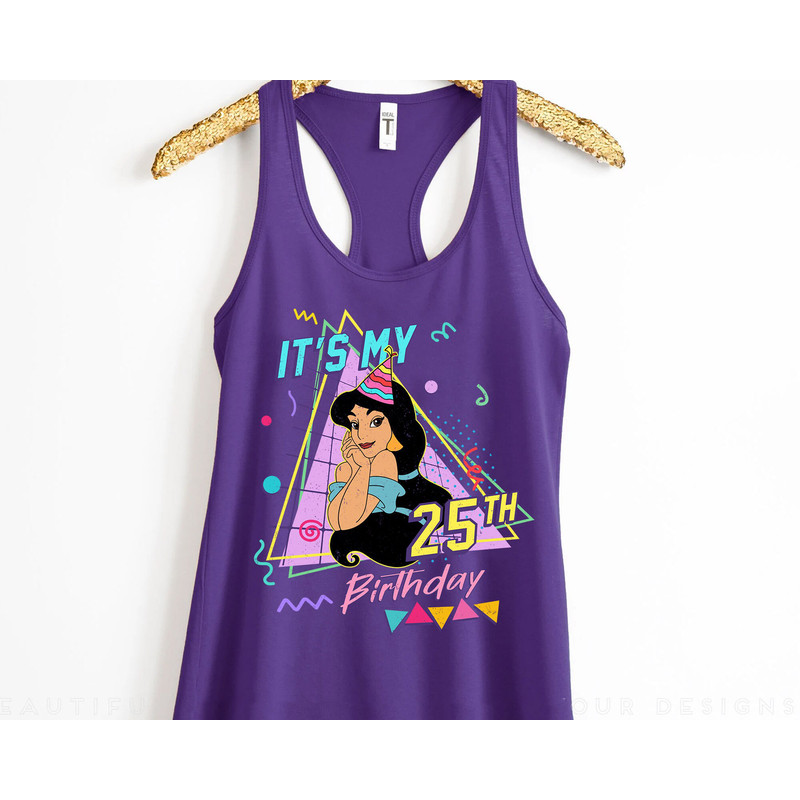 Custom Retro 90s Disney Aladdin Birthday Party Shirt  Jasmine Princess Genie Jafar Personalized Disney Birthday Tee  Birthday Boy Girl - 4.jpg
