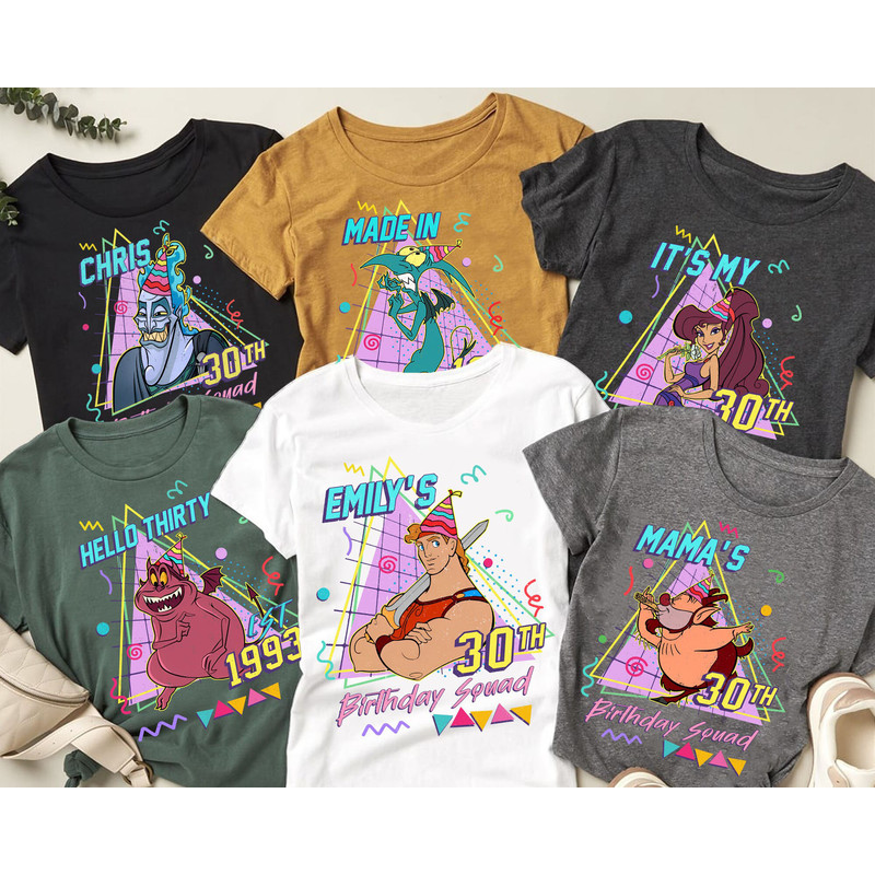Custom Retro 90s Disney Hercules Birthday Matching T-shirt  Megara Hades Phil  Personalized Disney Birthday Shirt  It's My Birthday Tee - 1.jpg