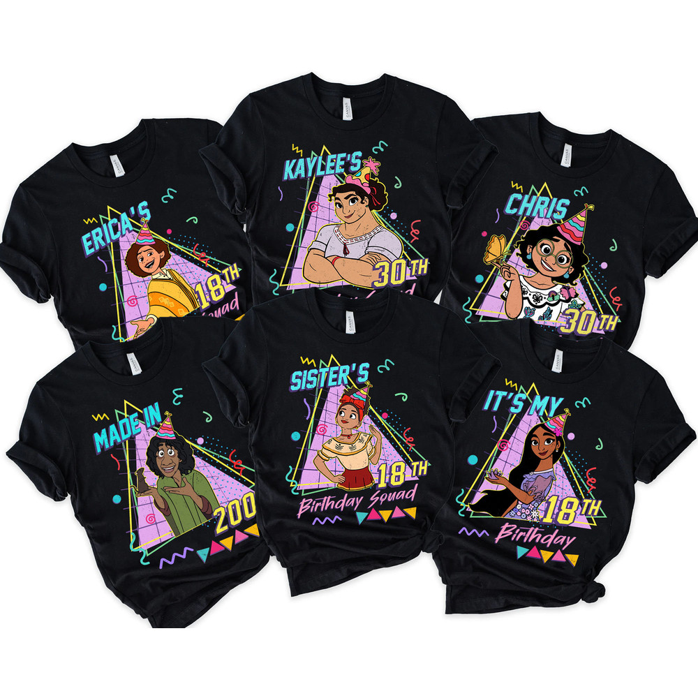 Custom Retro Disney Encanto Birthday Party T-shirt  Personalized Disney Birthday Shirt  Isabela Madrigal Mirabel Luisa  Birthday Boy Girl - 1.jpg