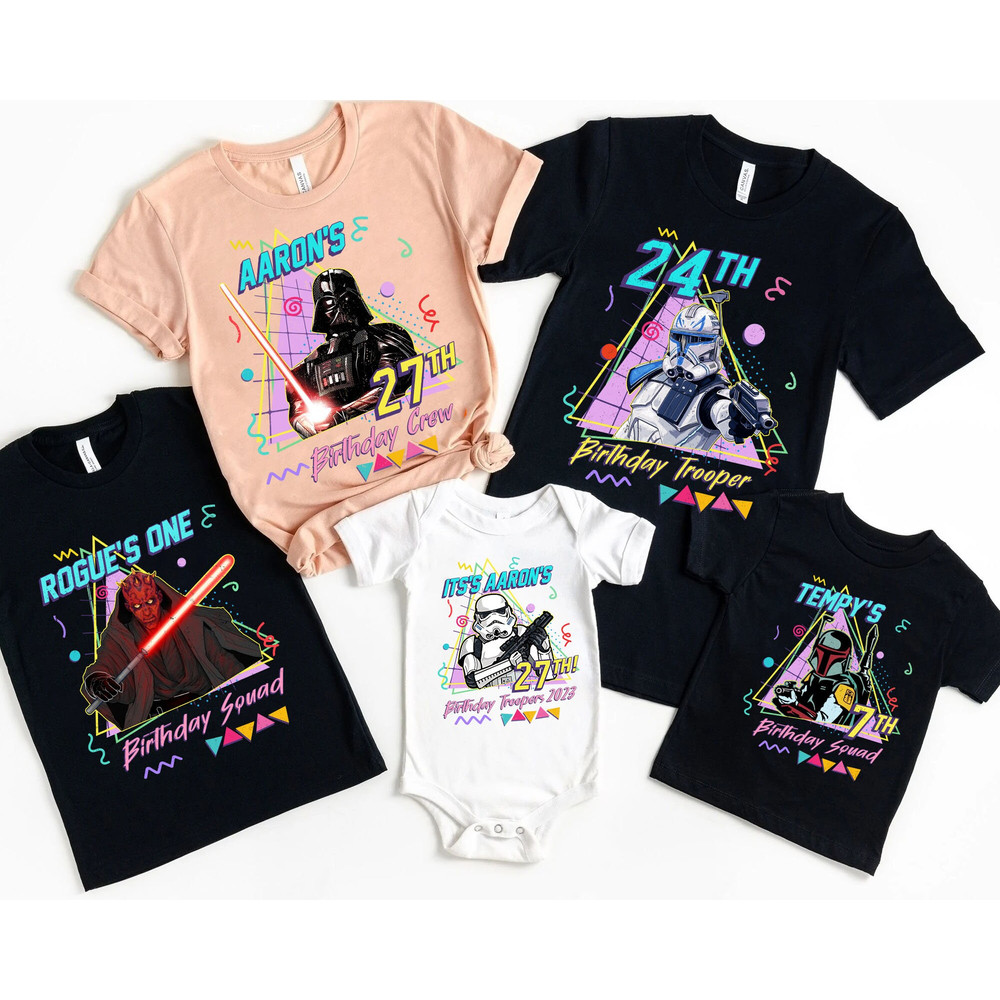 Custom Star Wars Birthday Party Shirt Han Solo Anakin Ahsoka Tano Personalized Birthday Tee May The 4th Be With You Galaxy's Edge Trip - 1.jpg