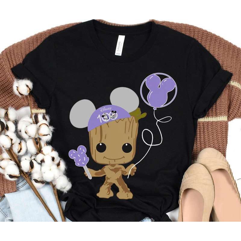 Cute Baby Groot Wears Mickey Ears Disney 100 Years Of Wonder Shirt  Disney Anniversary T-shirt  Walt Disney World  Disneyland 2023 Trip - 2.jpg