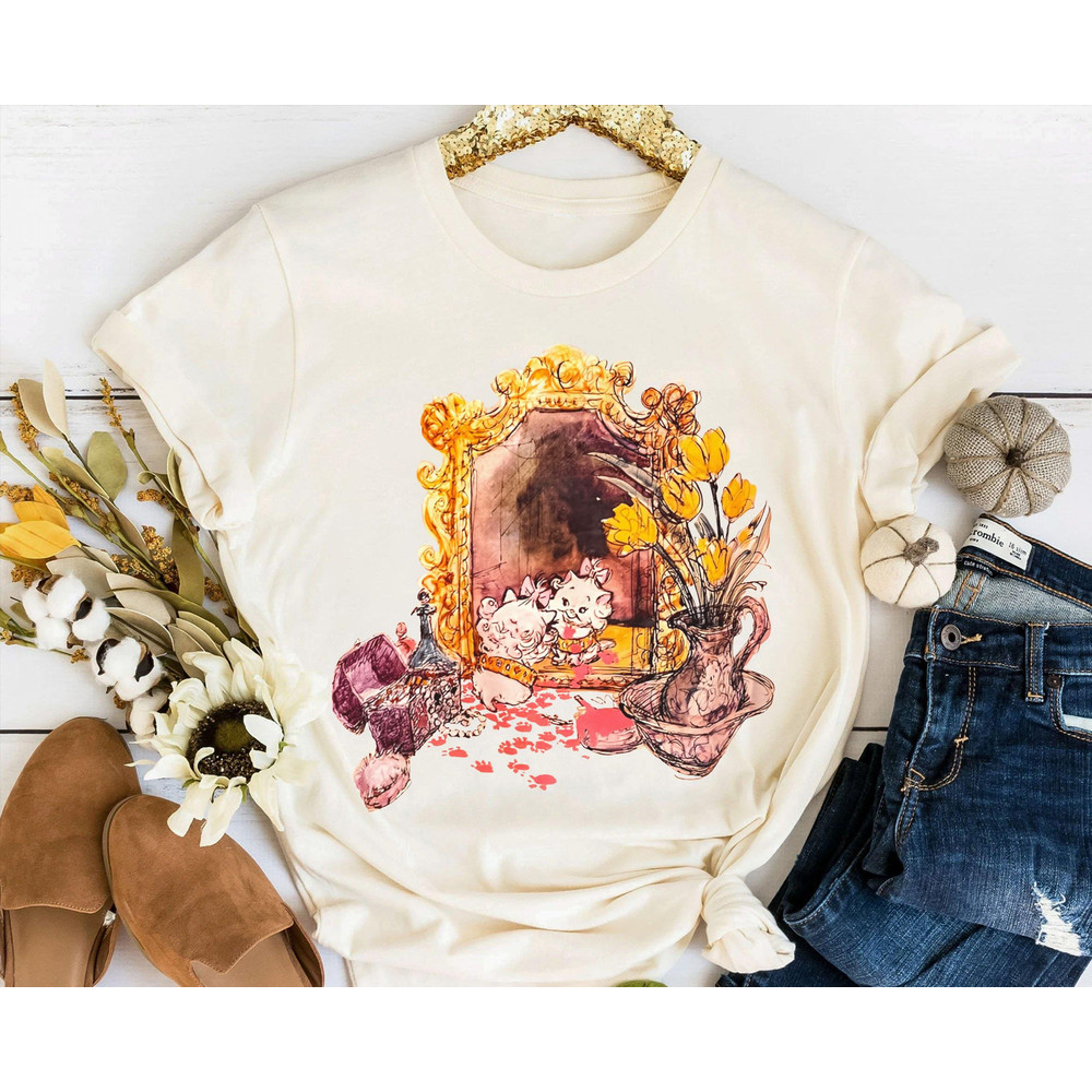 Cute Disney Marie The White Cat Sketch Shirt The Aristocats T-shirt Walt Disney World Tee Disneyland Family Trip Magic Kingdom - 1.jpg