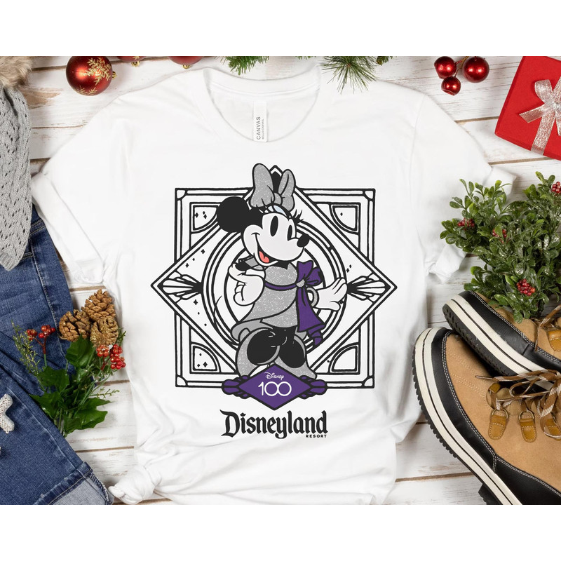 Cute Minnie Mouse Disney100 Shirt Disney 100 Years Of Wonder Tee Walt Disney Company T-shirt Disneyland 2023 Trip 100th Anniversary - 3.jpg