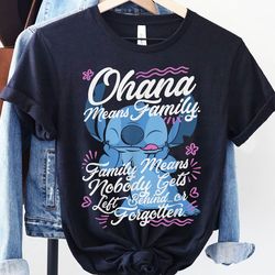 cute stitch floral ohana means family shirt / l