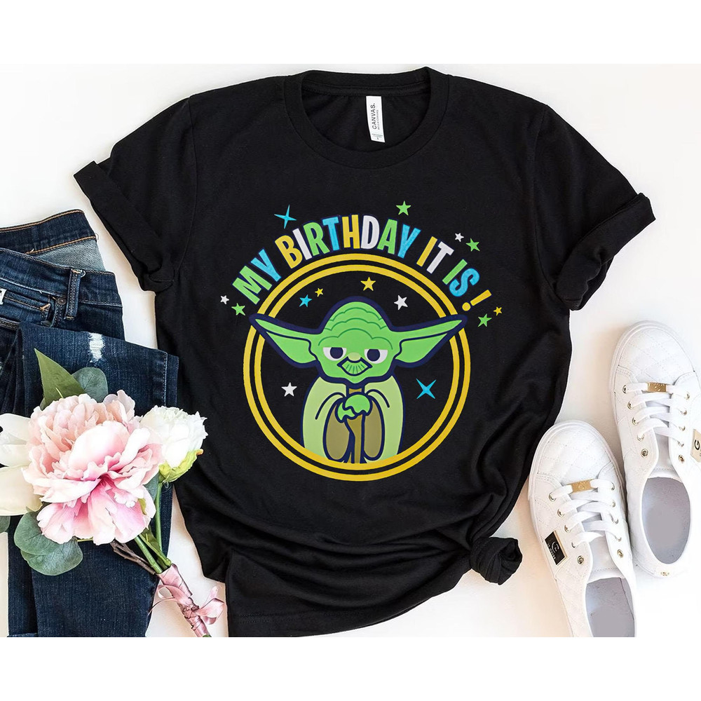 Cute Yoda Master My Birthday It Is Shirt Retro Star Wars Fan Birthday Party Tee Walt Disney World Disneyland Trip Funny Birthday Gift - 1.jpg