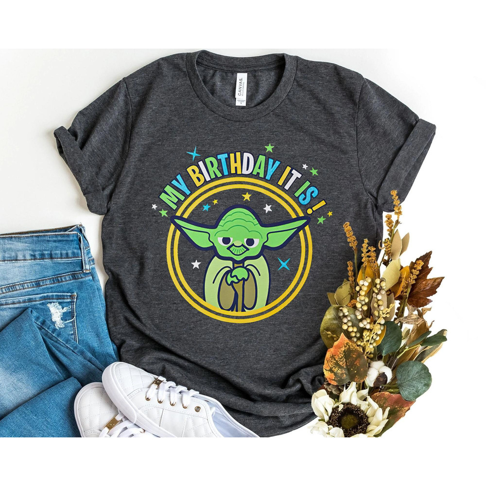 Cute Yoda Master My Birthday It Is Shirt Retro Star Wars Fan Birthday Party Tee Walt Disney World Disneyland Trip Funny Birthday Gift - 2.jpg