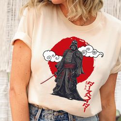 darth vader samurai red sun japanese art shirt/