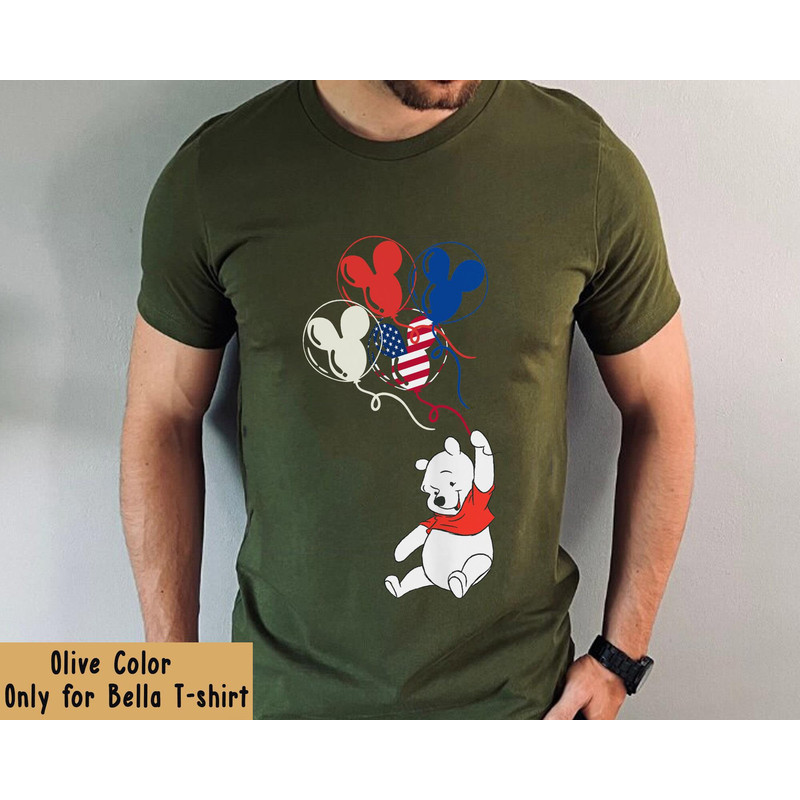 Disney 4Th July Winnie The Pooh With USA Mickey Balloon Shirt Disney Independence Day Tee Walt Disney World Disneyland Family Trip - 1.jpg