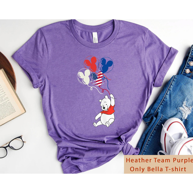 Disney 4Th July Winnie The Pooh With USA Mickey Balloon Shirt Disney Independence Day Tee Walt Disney World Disneyland Family Trip - 5.jpg