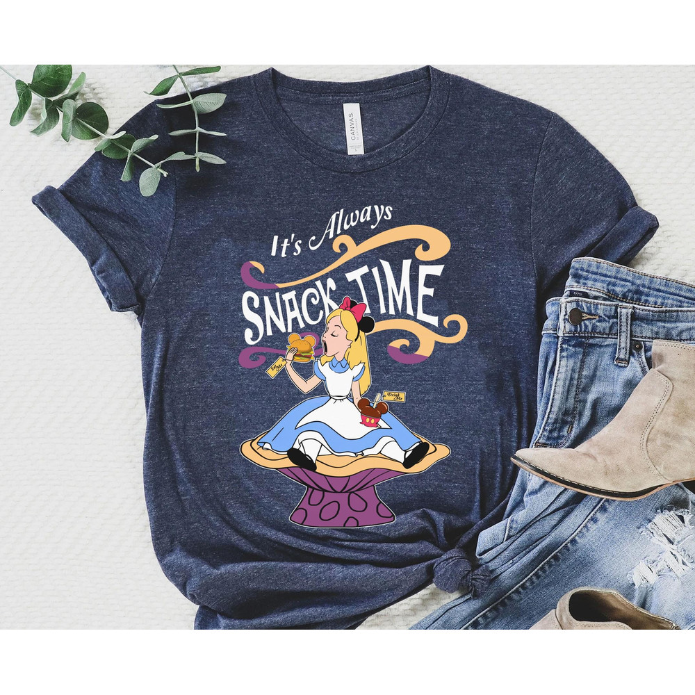 Disney Alice Its Always Snack Time Shirt Mickey Snacks Alice In Wonderland T-shirt Walt Disney World Disneyland Trip Magic Kingdom - 2.jpg