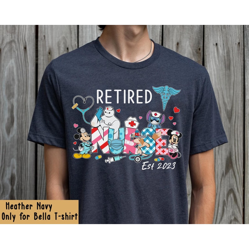 Disney Characters Retired Nurse Est 2023 Shirt Disney Nurse T-shirt Happy Retirement Party Nurse Appreciation Retirement Gift For Nurse - 1.jpg