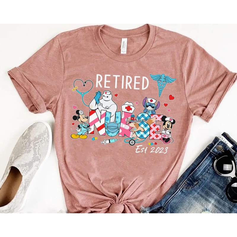 Disney Characters Retired Nurse Est 2023 Shirt Disney Nurse T-shirt Happy Retirement Party Nurse Appreciation Retirement Gift For Nurse - 2.jpg