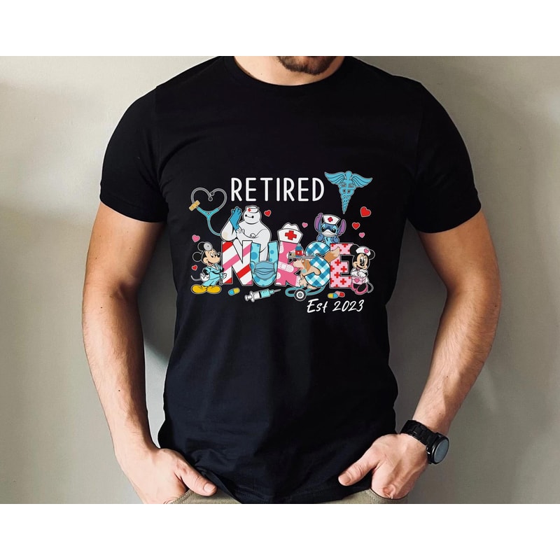 Disney Characters Retired Nurse Est 2023 Shirt Disney Nurse T-shirt Happy Retirement Party Nurse Appreciation Retirement Gift For Nurse - 3.jpg