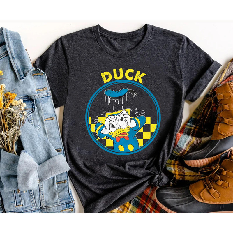 Disney Checkerboard Funny Donald Duck Shirt Disney Donald T-shirt Disney Birthday Walt Disney World Magic Kingdom Disneyland Trip - 1.jpg
