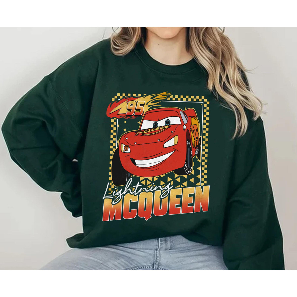 Disney Checkerboard Lightning Mcqueen Shirt Disney Cars Movie Tee Walt Disney World T-shirt Disneyland Trip Disney Birthday Gift - 2.jpg