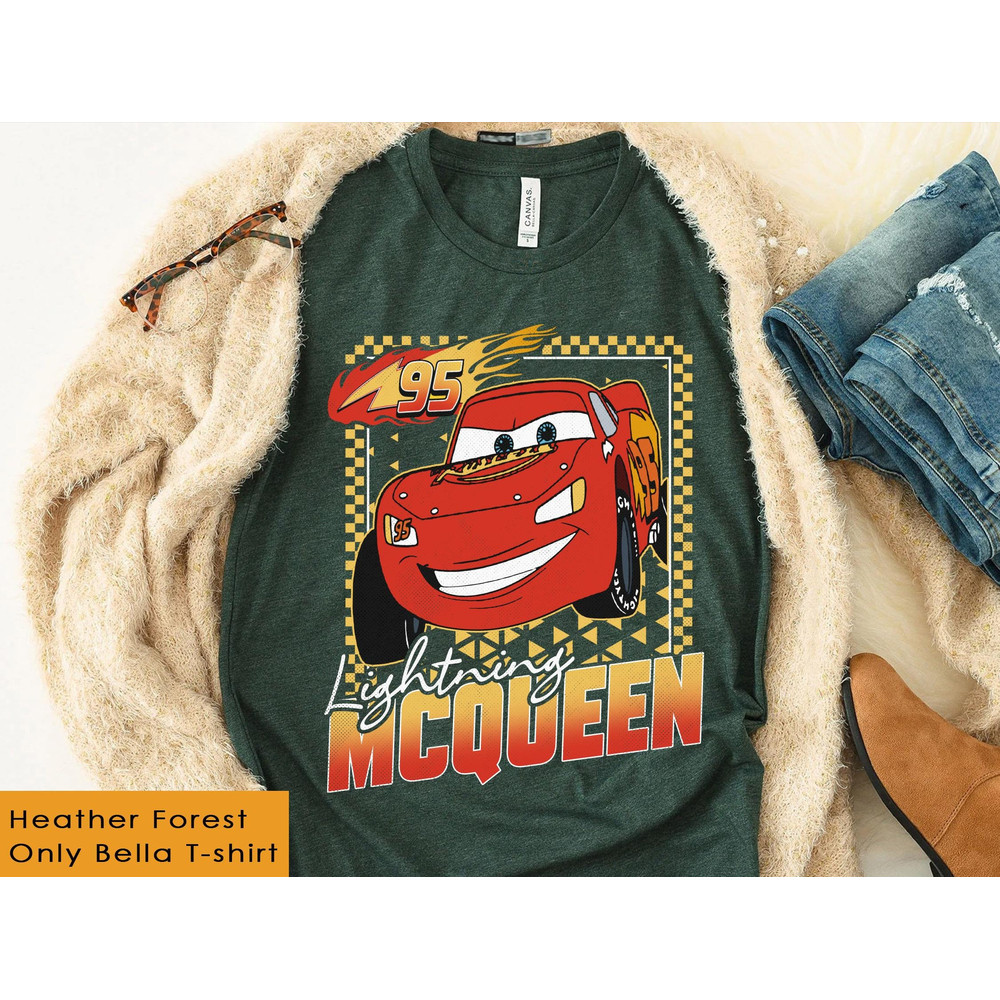 Disney Checkerboard Lightning Mcqueen Shirt Disney Cars Movie Tee Walt Disney World T-shirt Disneyland Trip Disney Birthday Gift - 4.jpg