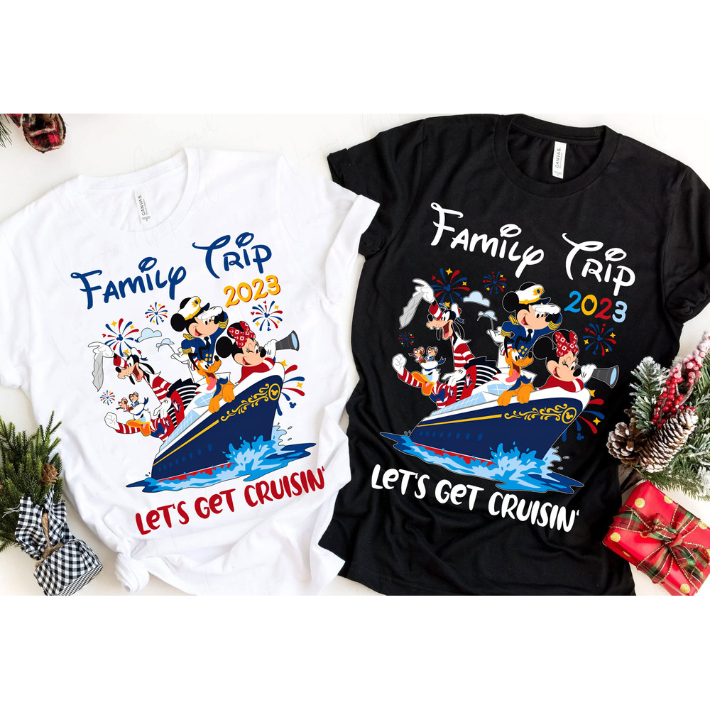 Disney Cruise Family Trip 2023 Mickey and Friends Let's Get Cruising Shirt Disneyland Family Matching Vacation Pirates of Caribbean - 1.jpg