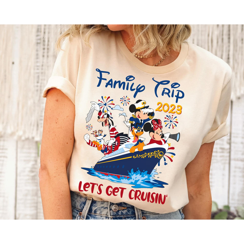 Disney Cruise Family Trip 2023 Mickey and Friends Let's Get Cruising Shirt Disneyland Family Matching Vacation Pirates of Caribbean - 2.jpg