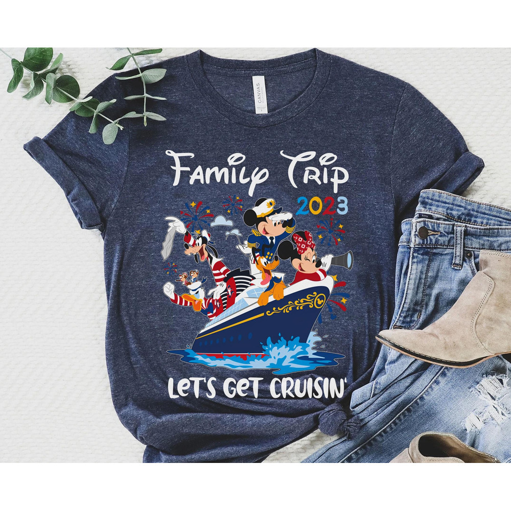 Disney Cruise Family Trip 2023 Mickey and Friends Let's Get Cruising Shirt Disneyland Family Matching Vacation Pirates of Caribbean - 5.jpg