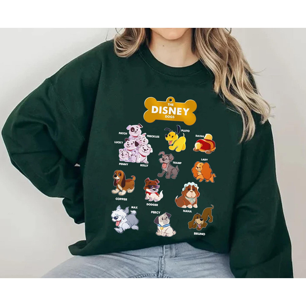 Disney Dog Characters Sweatshirt Pluto Dodger Nana Lady And The Tramp Shirt Walt Disney World Magic Kingdom Disneyland Trip - 1.jpg