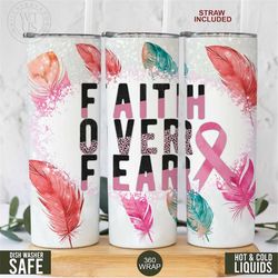 christian affirmation tumbler -affirmation gift for mother's day - bible affirmations tumbler - faith over fear tumbler-