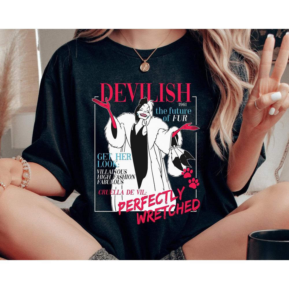 Disney Magazine Cover Cruella De Vil Shirt  Disney Villains T-shirt  Disney Birthday  Walt Disney World  Disneyland Trip Outfits - 4.jpg
