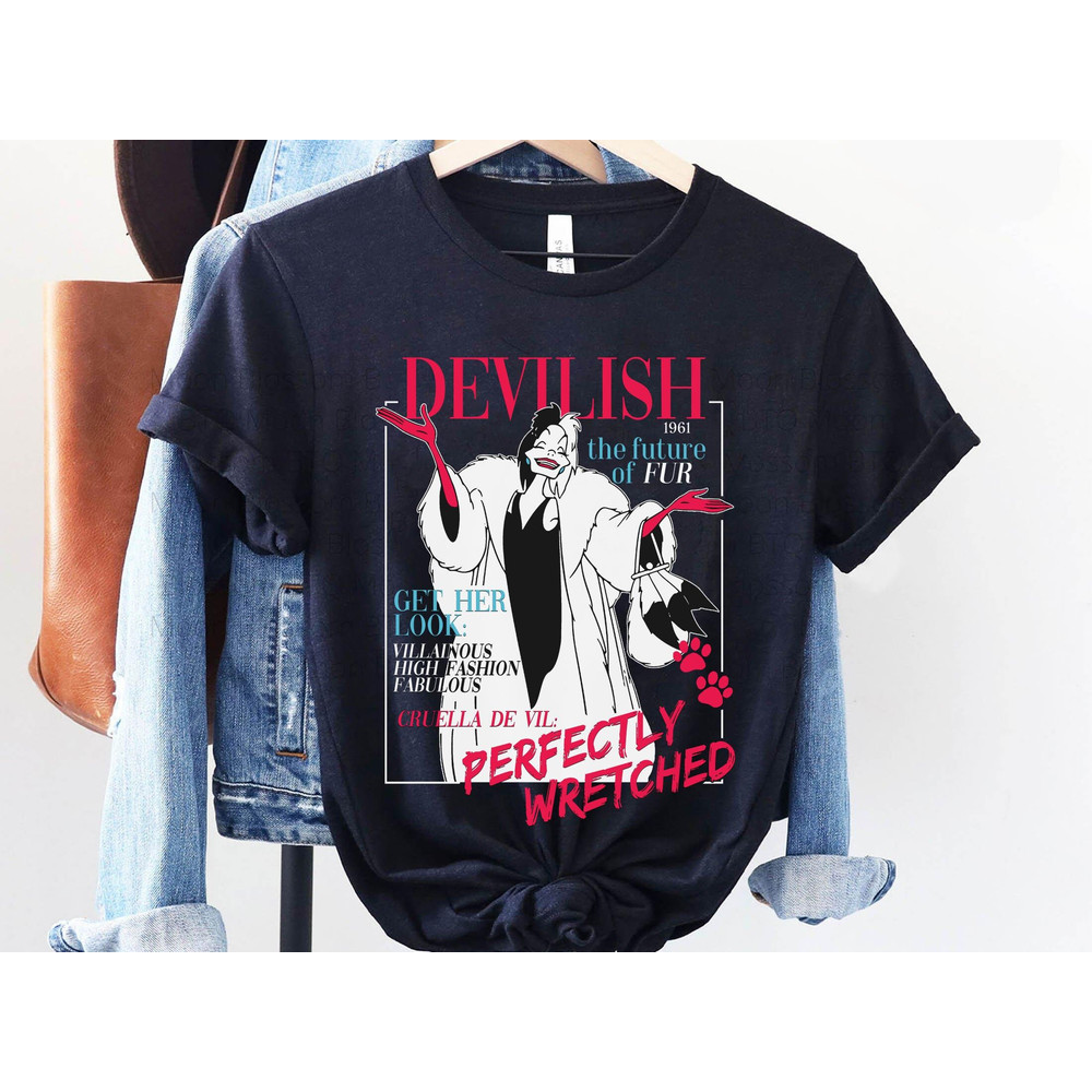 Disney Magazine Cover Cruella De Vil Shirt  Disney Villains T-shirt  Disney Birthday  Walt Disney World  Disneyland Trip Outfits - 5.jpg