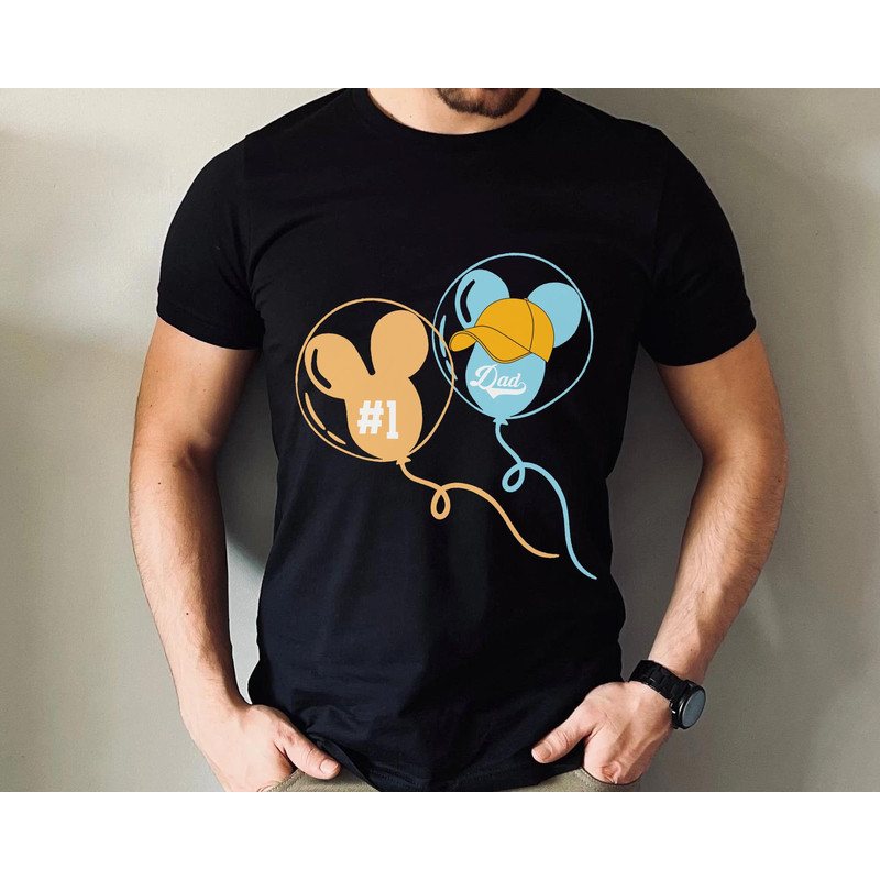 Disney Mickey Balloon No 1 Dad T-shirt Best Dad Ever Tee Funny Disney Dad Shirt Father's Day Gift For Dad Disneyland 2023 Trip - 1.jpg