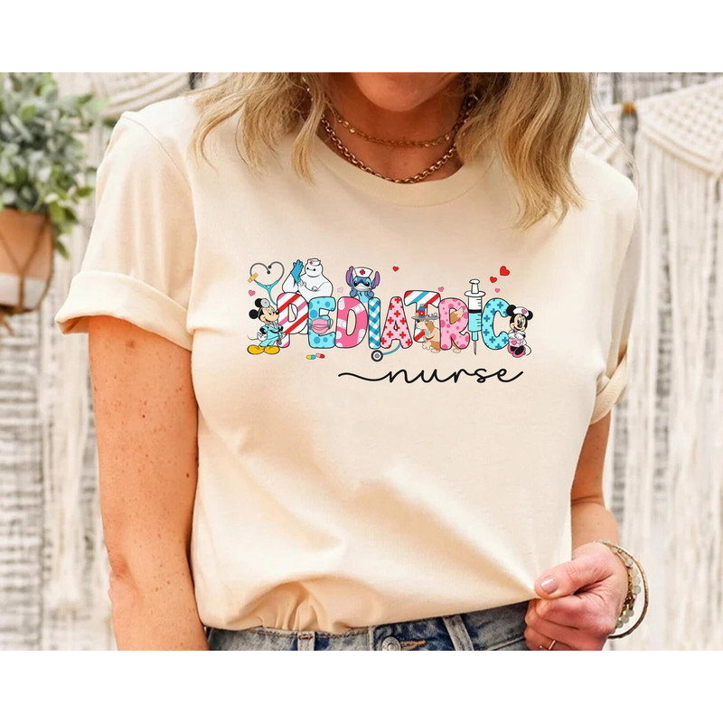 Disney Mickey Minnie Stitch Pediatrics Nurse Shirt Disney Pediatrics Peds Nurse T-shirt Walt Disney World Disneyland Trip Outfits - 2.jpg