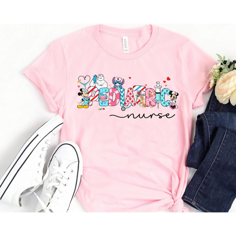 Disney Mickey Minnie Stitch Pediatrics Nurse Shirt Disney Pediatrics Peds Nurse T-shirt Walt Disney World Disneyland Trip Outfits - 3.jpg
